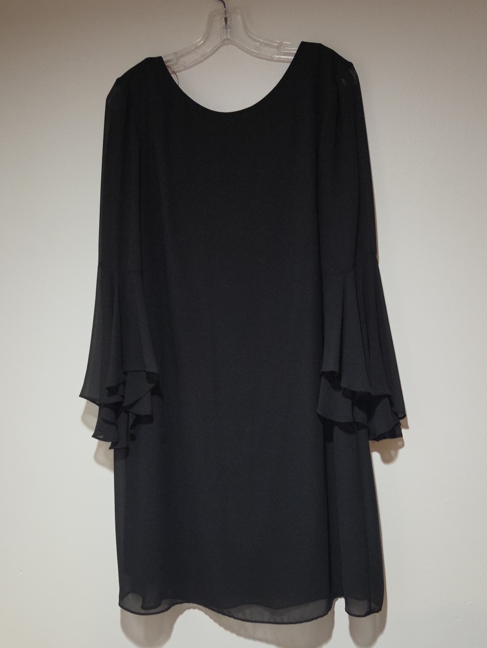 MSK Black Bell Sleeve Shift Dress Size 10